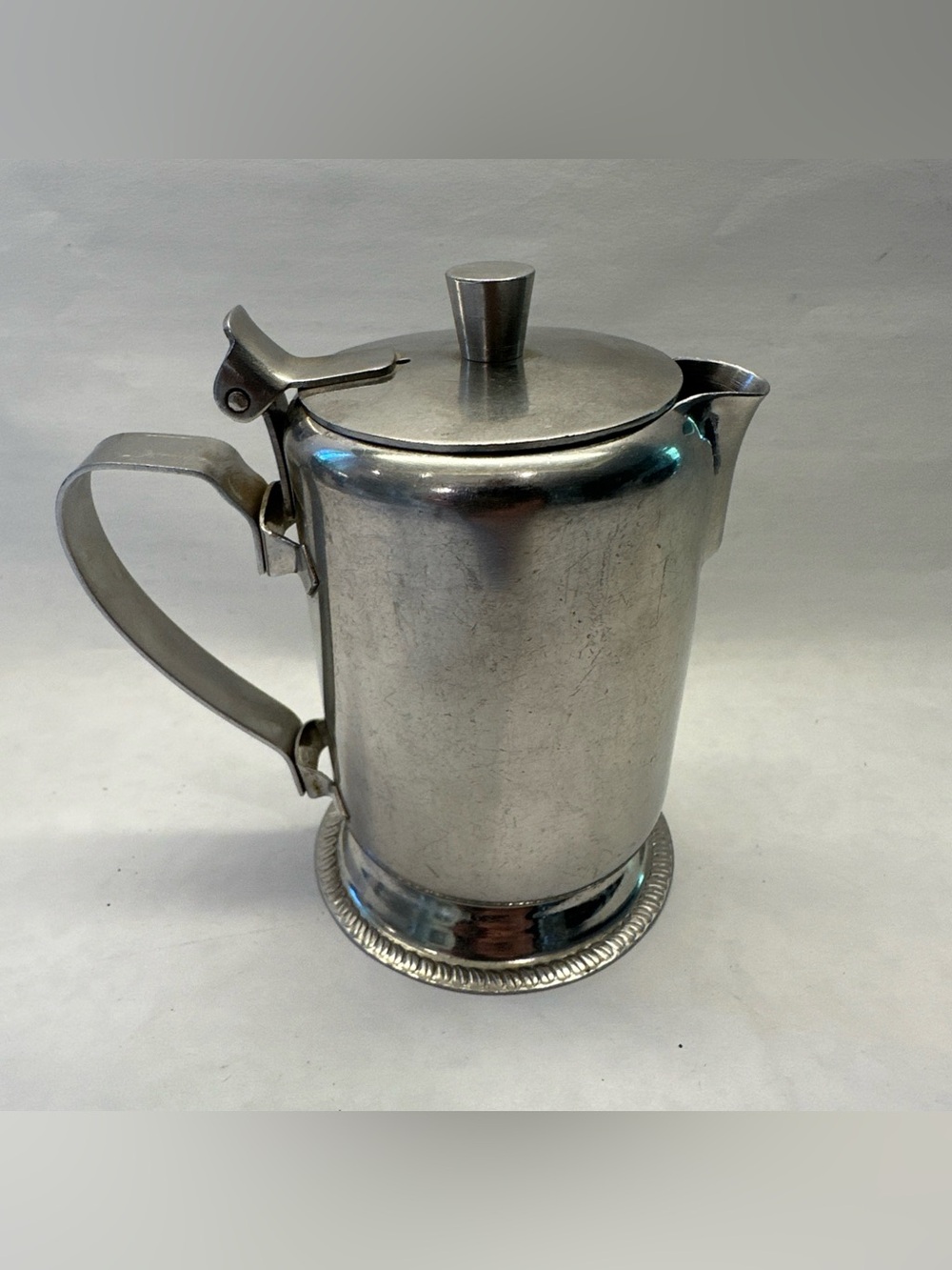 Vintage Bloomfield 3705 Stainless Steel 8oz Creamer Pitcher Hinged Lid Japan